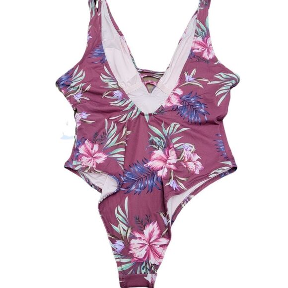 NWT Shade & Shore Lowest Covered One-Pice Swimsuit Tropic Hawaiian Floral Size M - Picture 5 of 12